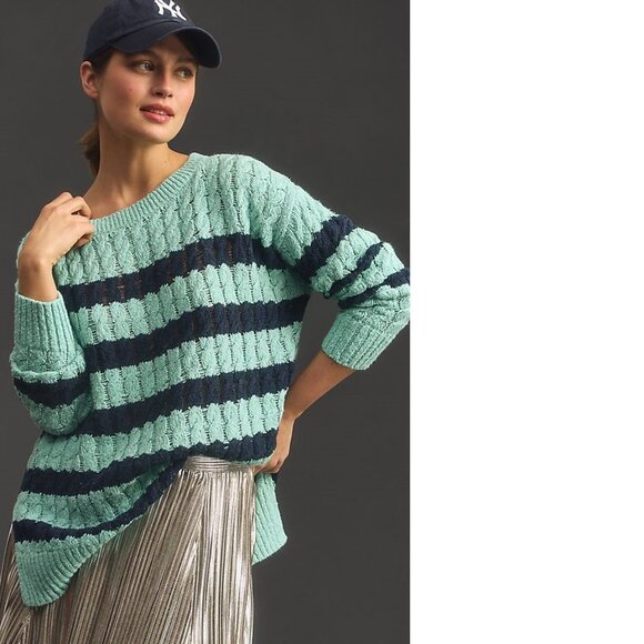 Anthropologie Sweaters - By Anthropologie Pilcro Longline Stitch Sweater size S blue color